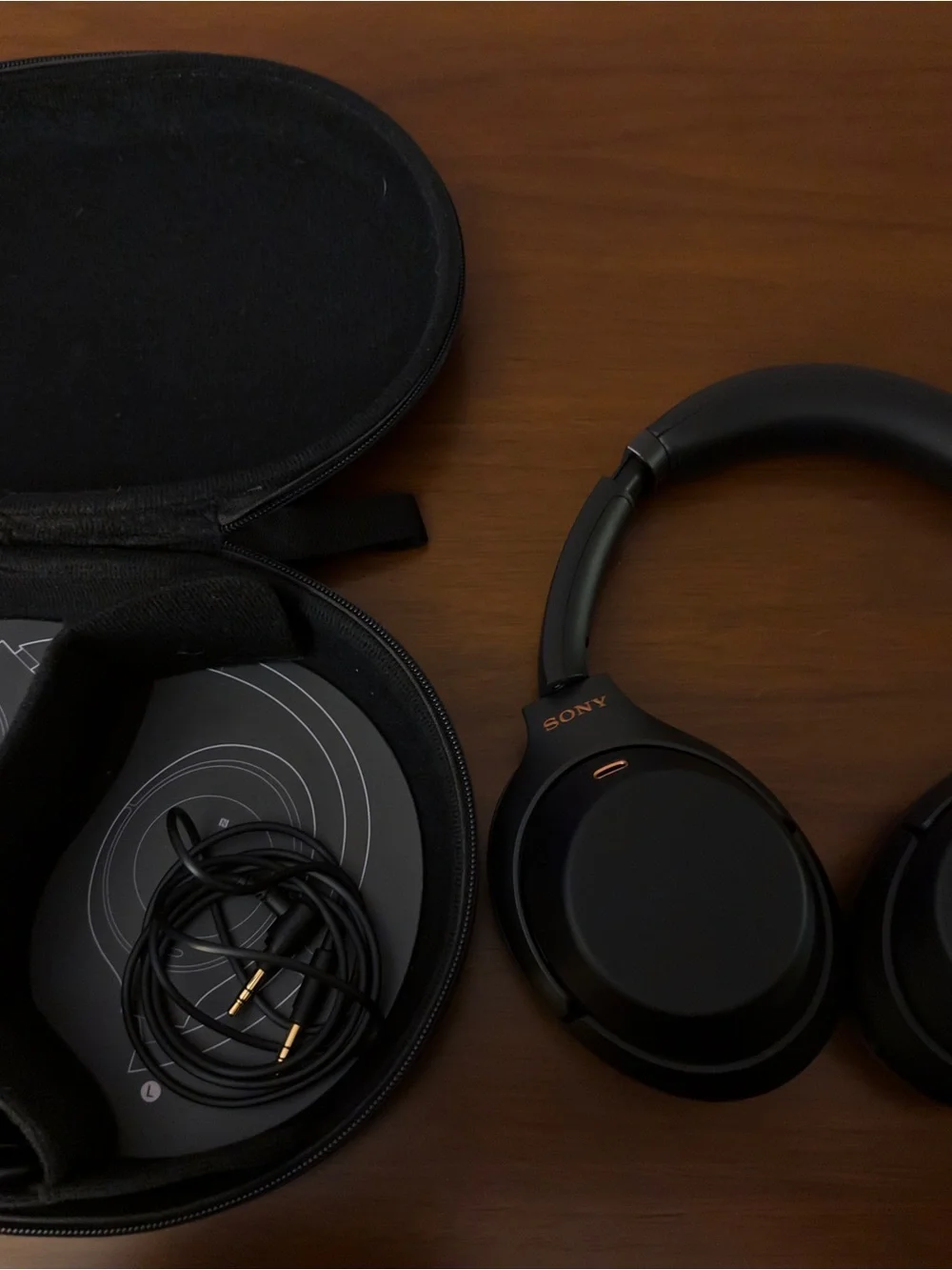 Sony Matte Black Over-Ear Wireless Headphones with Carry Case